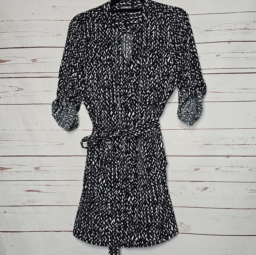 Express Tie Waist Shirtdress
